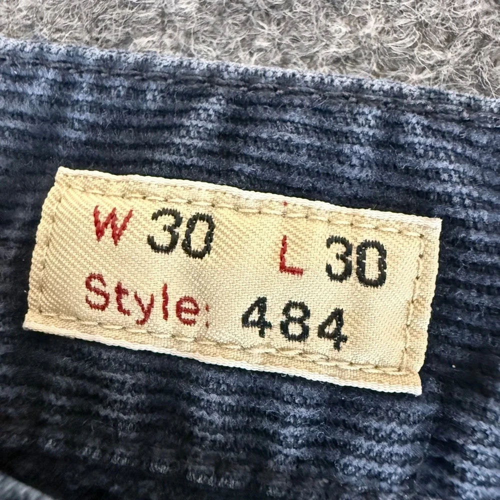 J.Crew Mens 484 Slim Fit Corduroy Pants Navy Blue 30x29 Stretch Cotton Casual